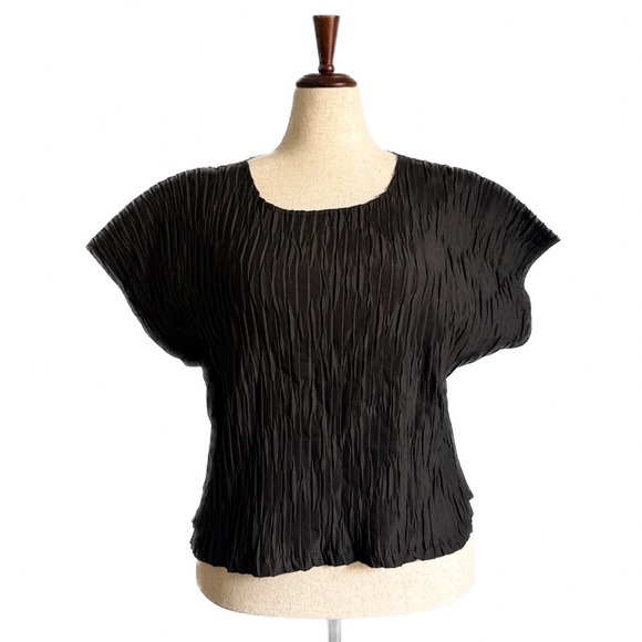 Diana Marci Tops - Black Pleated Women's Top
